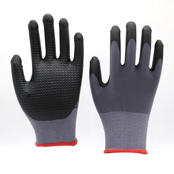 Guante Flextuff Nitrilo Foam con puntos en la palma