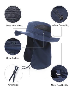 Gorra tipo safari con cubre cuello