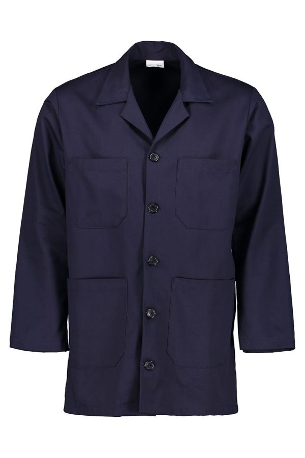 Bata de gabardina azul